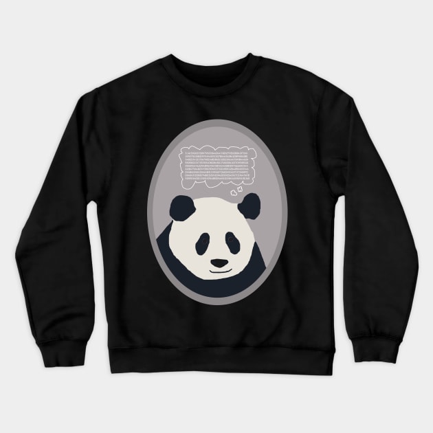 Panda Bear Contemplating Pi Crewneck Sweatshirt by ahadden